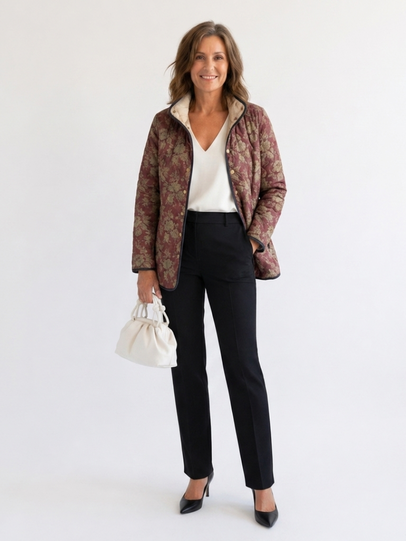 Corinne | Kurtka z kwiatowym wzorem w stylu ret - Eliza-Warszawa