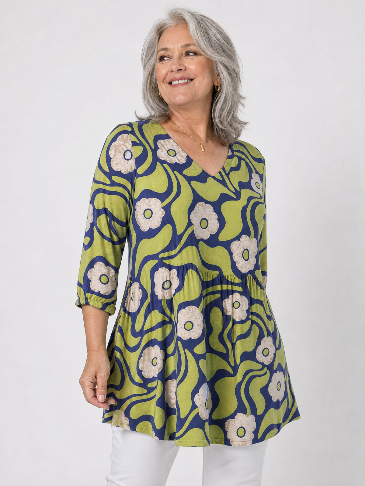 Elody | Midi Bluzka V-Neck - Eliza-Warszawa