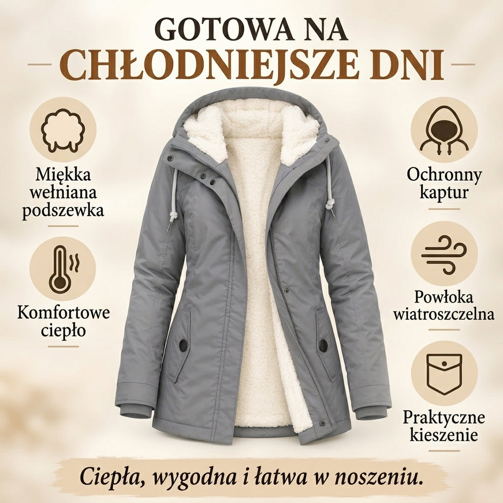 Elsie | Ciepły, wygodny, przeciwdeszczowy płaszcz - Eliza-Warszawa