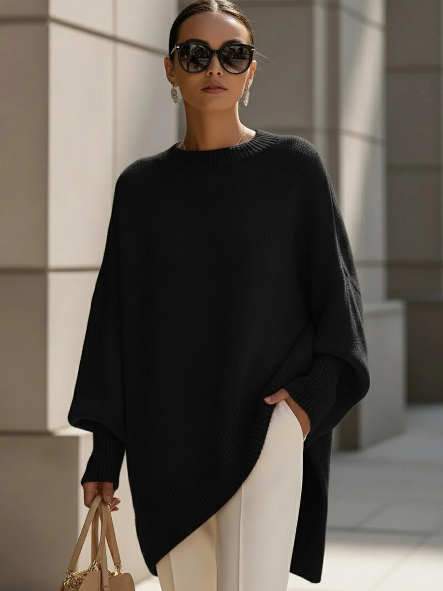 Julia | Sweter oversize z asymetrycznym dołem