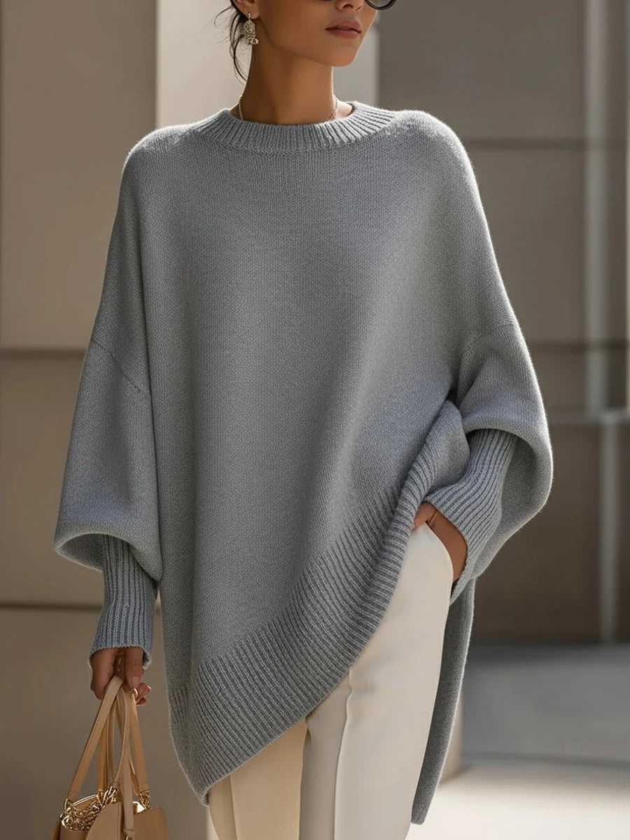 Julia | Sweter oversize z asymetrycznym dołem