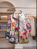 Kaia | Urocza pikowana kurtka w stylu vintage z kwiatowym wzore - Eliza-Warszawa