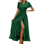 MARJORIE™ – Przytulna letnia sukienka maxi z falbanką u dołu i rozcięciem - Eliza-Warszawa