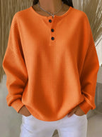 Mirabel™ | Przytulna bluza typu henley z gofrowanym wzorem