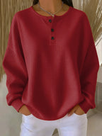 Mirabel™ | Przytulna bluza typu henley z gofrowanym wzorem