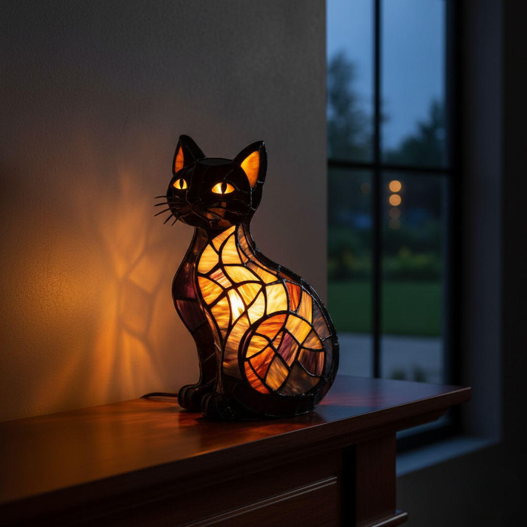 Niebieska nocna lampa dla kota - Eliza-Warszawa