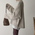 Petra | Damski sweter oversize z dzianiny z kieszenią boczną