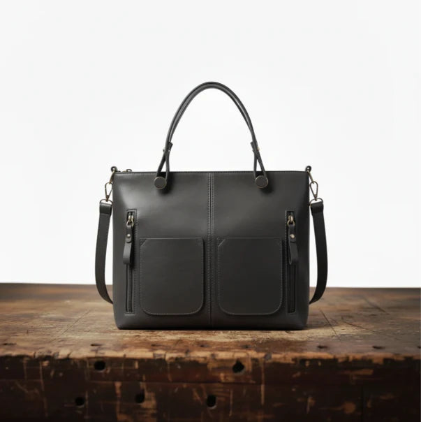 Skórzana torebka z dwiema kieszeniami - Eliza-Warszawa