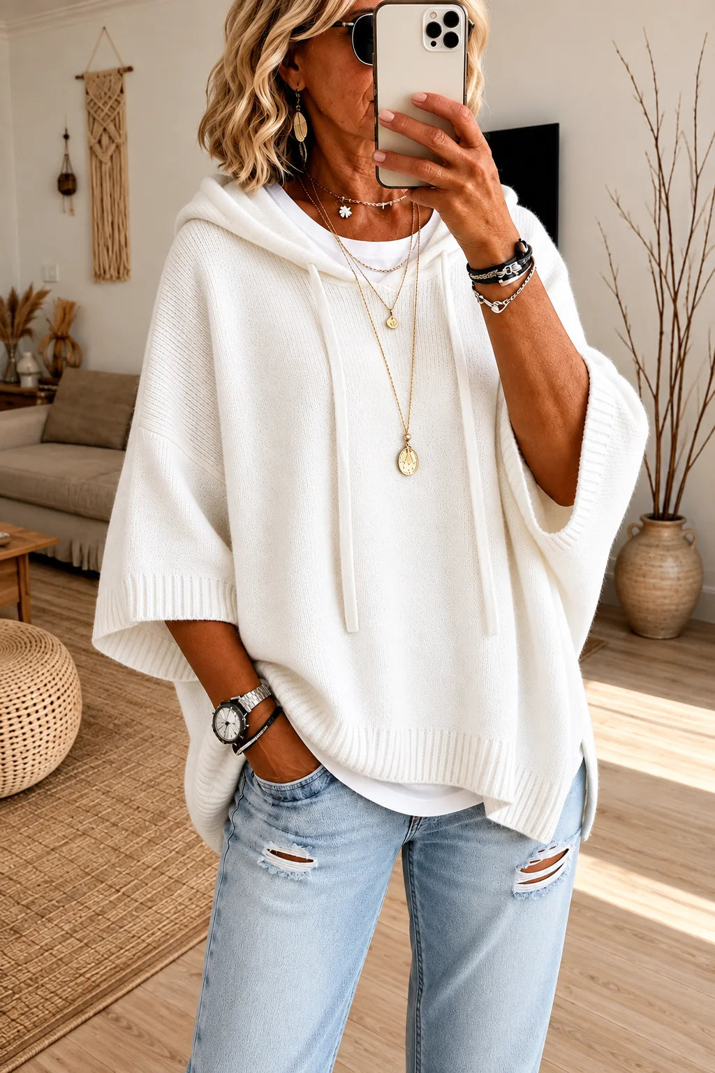 Janina | Wygodny sweter ponczo