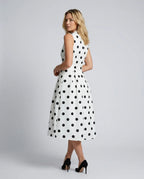 Isabella | Elegancka sukienka kopertowa w groszki - Eliza-Warszawa